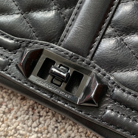 Rebecca Minkoff Quilted Love Clutch Cross Body Bag with black hardware - Picture 5 of 11